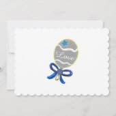 Blue Star Silver Rattle Baby Dusche Einladung (Rückseite)
