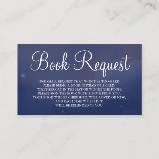 Blue Star Sky Book Request Card Visitenkarte (Vorderseite)