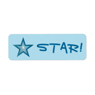 Blue Star "STAR" - kleines, blass blaues Etikett