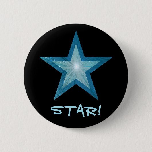 Blue Star 'STAR' Taste schwarz Button (Vorderseite)