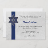 Blue Star Stripe Bar Mitzvah Einladung (Vorderseite)