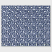 Blue Star und Snowflake Weihnachten Winter Pattern Geschenkpapier (Flach)