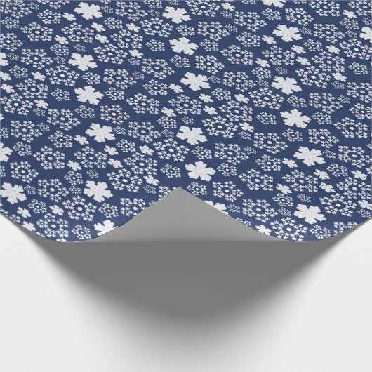 Blue Star und Snowflake Weihnachten Winter Pattern Geschenkpapier (Ecke)