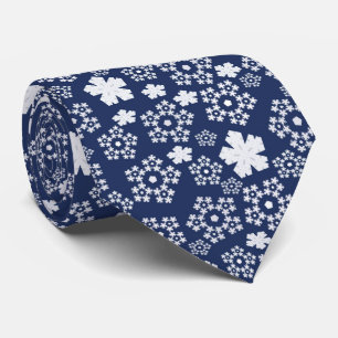 Blue Star und Snowflake Weihnachten Winter Pattern Krawatte