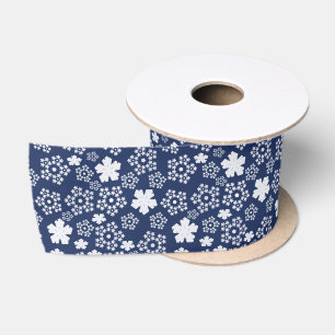 Blue Star und Snowflake Weihnachten Winter Pattern Satinband