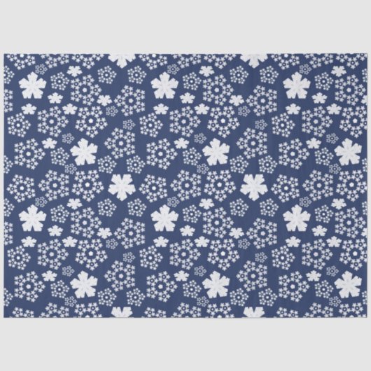 Blue Star und Snowflake Weihnachten Winter Pattern Seidenpapier (Vorderseite)