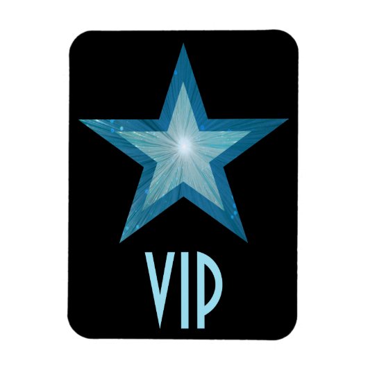 Blue Star "VIP" flexibler Magnet schwarz (Vertikal)