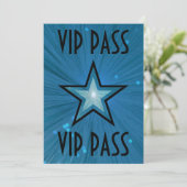 Blue Star "VIP PASS" Einladung schwarz (Stehend Vorderseite)