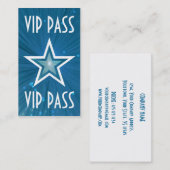 Blue Star "VIP PASS"-Visitenkarte auf weißer Rücks Visitenkarte (Vorne/Hinten)
