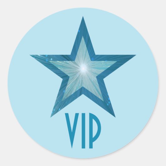 Blue Star VIP Rundaufkleber blass blau Runder Aufkleber (Vorderseite)
