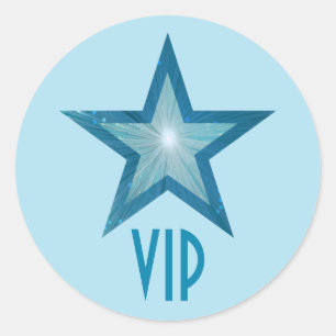 Blue Star VIP Rundaufkleber blass blau Runder Aufkleber