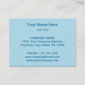 Blue-Star-Visitenkarte in blass blau Visitenkarte (Rückseite)