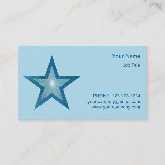Blue Star Visitenkarte Side Star Blassblau (Vorderseite)