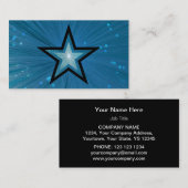 Blue Star Visitenkartenvorlage schwarz Visitenkarte (Vorne/Hinten)