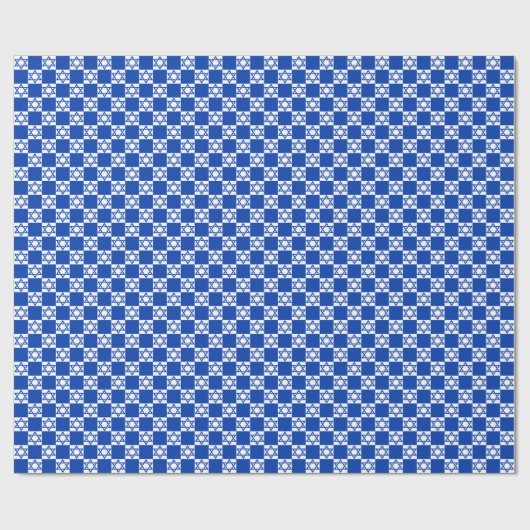 Blue Star von David auf Blue/White Checkered Geschenkpapier (Flach)