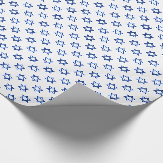 Blue Star von David auf White Geschenkpapier (Ecke)