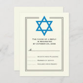 Blue Star von David Bar Mitzvah Antwortkarte RSVP Karte (Vorne/Hinten)