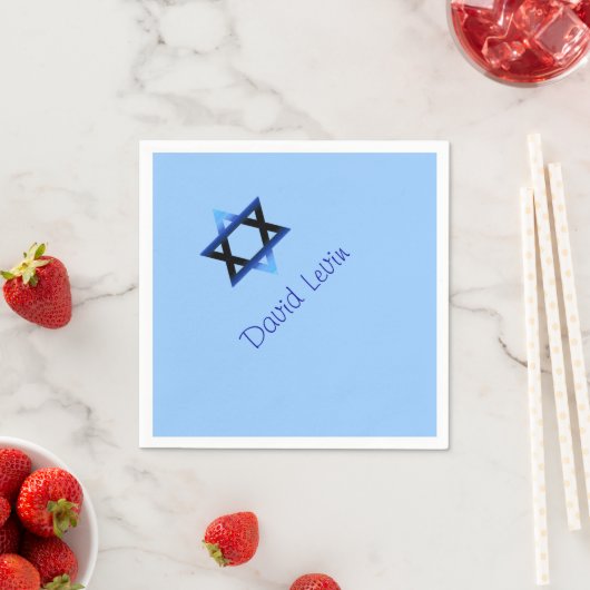 Blue Star von David Bar Mitzvah, Custom Serviette (Beispiel)