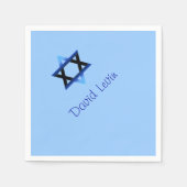 Blue Star von David Bar Mitzvah, Custom Serviette (Vorderseite)