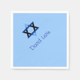 Blue Star von David Bar Mitzvah, Custom Serviette