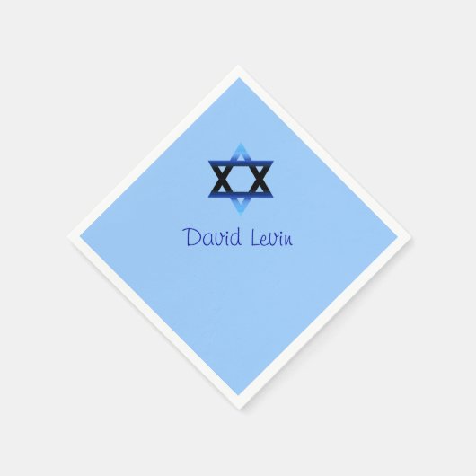 Blue Star von David Bar Mitzvah, Custom Serviette (Ecke)