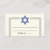 Blue Star von David Bar Mitzvah Platzkarte (Rückseite)