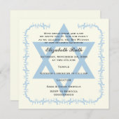 Blue Star von David Damask Bat Mitzvah Einladung (Vorne/Hinten)