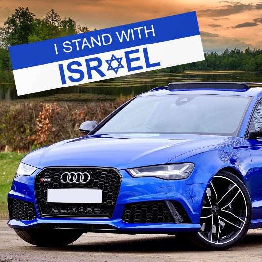 Blue Star von David, ich stehe mit Israel Autoaufkleber