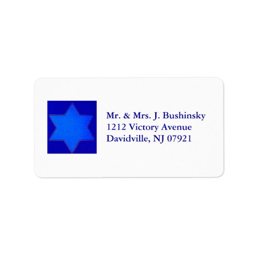 Blue Star von David Label Adressaufkleber (Vorne)