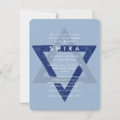 Blue Star von David Mitzvah Einladung (Vorderseite)