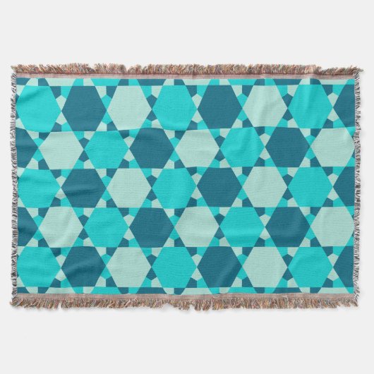Blue Star von David Optical Illusion Pattern Decke (Vorderseite)