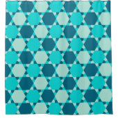 Blue Star von David Optical Illusion Pattern Duschvorhang (Vorderseite)