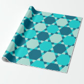 Blue Star von David Optical Illusion Pattern Geschenkpapier (Ungerollt)