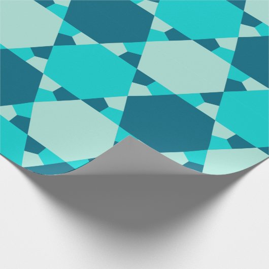 Blue Star von David Optical Illusion Pattern Geschenkpapier (Ecke)