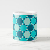 Blue Star von David Optical Illusion Pattern Jumbo-Tasse (Vorderseite)