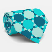 Blue Star von David Optical Illusion Pattern Krawatte (Gerollt)