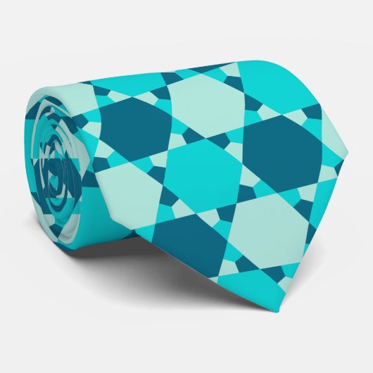 Blue Star von David Optical Illusion Pattern Krawatte (Gerollt)