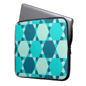 Blue Star von David Optical Illusion Pattern Laptopschutzhülle (Vorderseite Links)