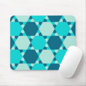 Blue Star von David Optical Illusion Pattern Mousepad (Mit Mouse)