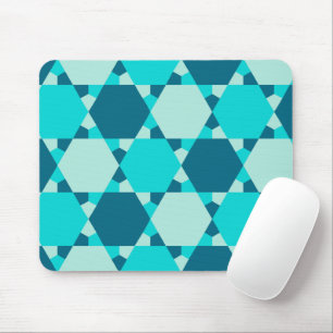 Blue Star von David Optical Illusion Pattern Mousepad