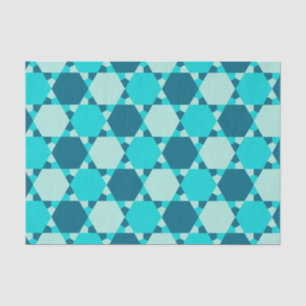 Blue Star von David Optical Illusion Pattern Seidenpapier
