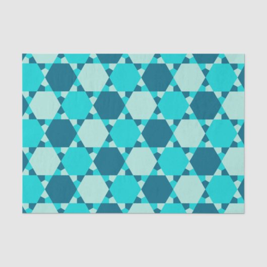 Blue Star von David Optical Illusion Pattern Seidenpapier (Vorderseite)