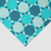 Blue Star von David Optical Illusion Pattern Seidenpapier (Ausschnitt)