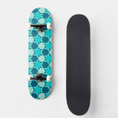 Blue Star von David Optical Illusion Pattern Skateboard (Vorderseite)