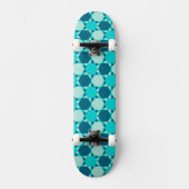Blue Star von David Optical Illusion Pattern Skateboard (Vorderseite)