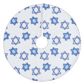 Blue Star von David White und Blue Hanukkah Fleece Weihnachtsbaumdecke (Vorderseite)