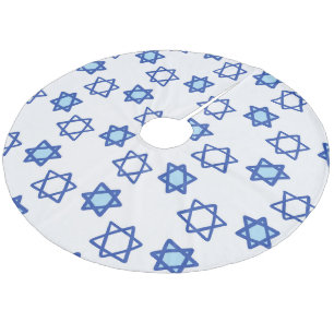 Blue Star von David White und Blue Hanukkah Fleece Weihnachtsbaumdecke