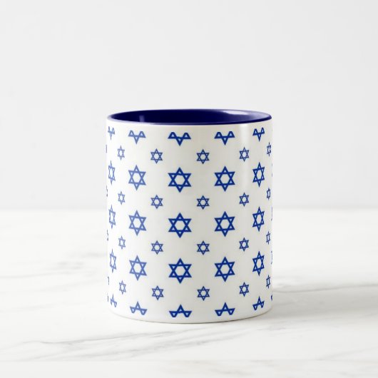 Blue Star von David Zweifarbige Tasse (Mittel)
