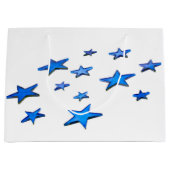 Blue Star Weihnachts-Dekoration-Foto Große Geschenktüte (Vorderseite)