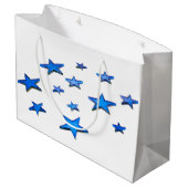 Blue Star Weihnachts-Dekoration-Foto Große Geschenktüte (Rückseite Schrägansicht)